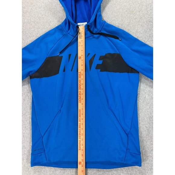 Nike Dri Fit Logo Midweight Hoodie Sweatshirt (Men's Large) Blue - Picture 9 of 12